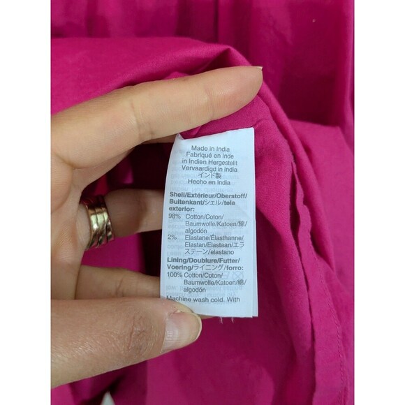 J.CREW Factory Hot Pink Shirred Tiered Sleeveless Ruffle Midi Dress Size 4 - Picture 5 of 8